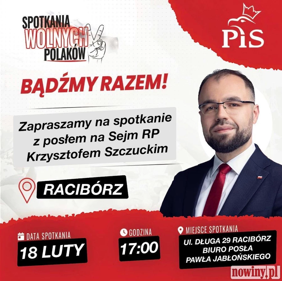Zaproszenie na spotkanie z posłem PiS w Raciborzu