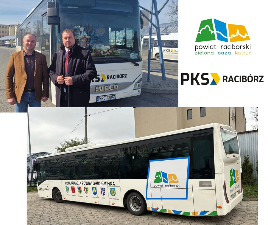 Starosta raciborski Grzegorz Swoboda z prezesem PKS Racibórz Damianem Knurą