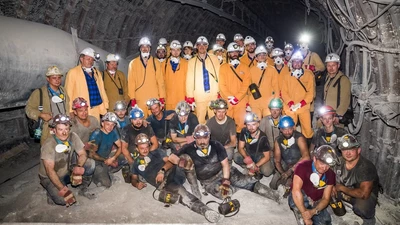 Siatkarze Jastrzębskiego Węgla szukali pod ziemią jastrzębskiego węgla [ZDJĘCIA]