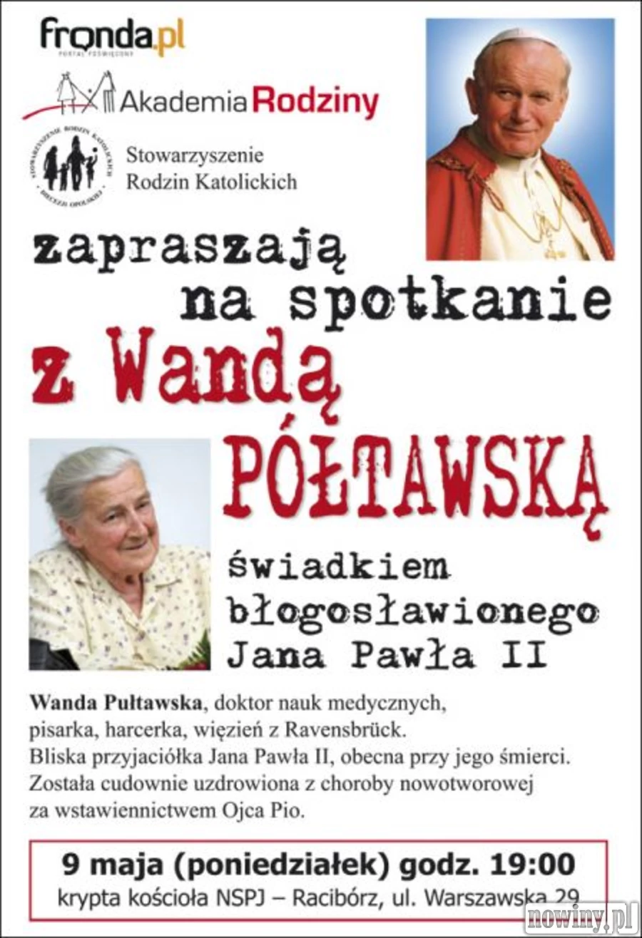 Przyjaciółka papieża odwiedzi parafię księdza Rogalskiego