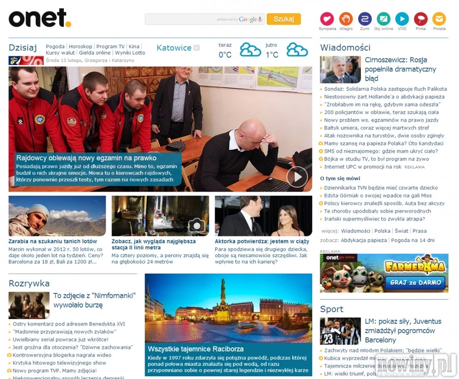 Onet.pl o Raciborzu - śląskiej stolicy ciekawostek