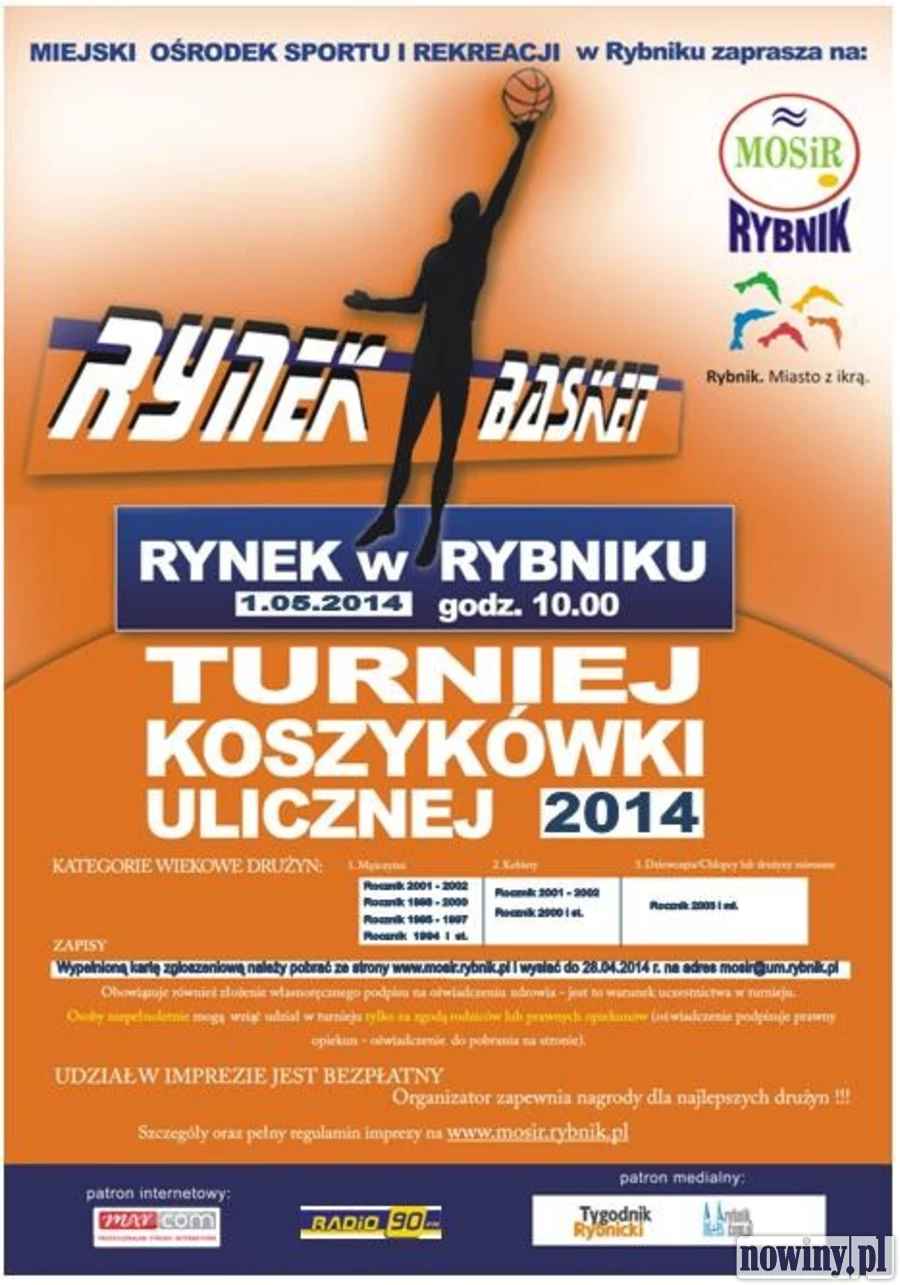 Zagraj w turnieju koszykówki na rybnickim rynku