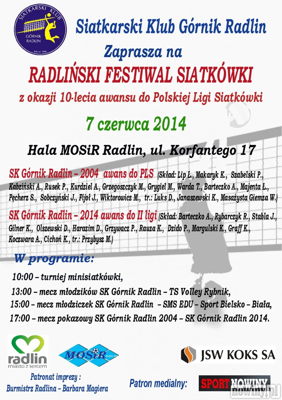 Festiwal siatkówki w Radlinie