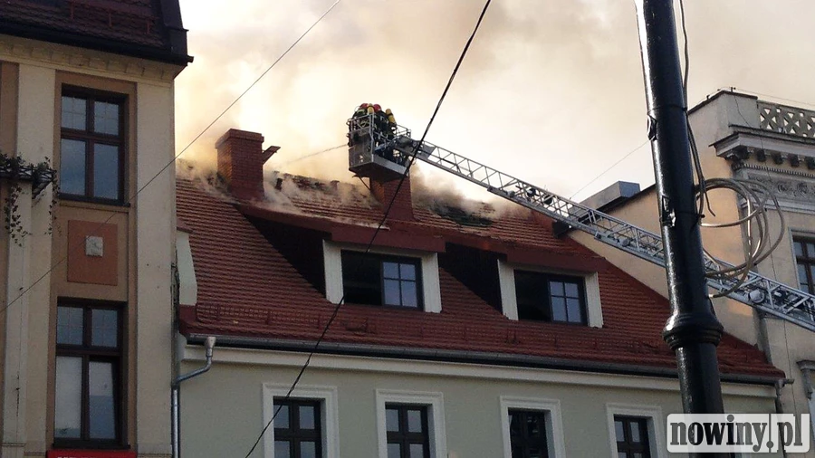 Pożar kamienicy przy Rynku w Rybniku