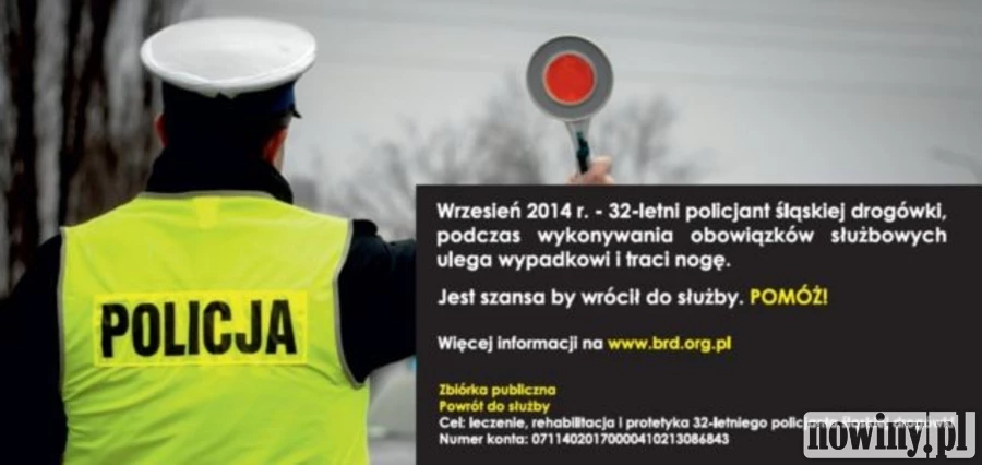 Policjant stracił nogę, ale chce wrócić do służby. Potrzebuje pomocy