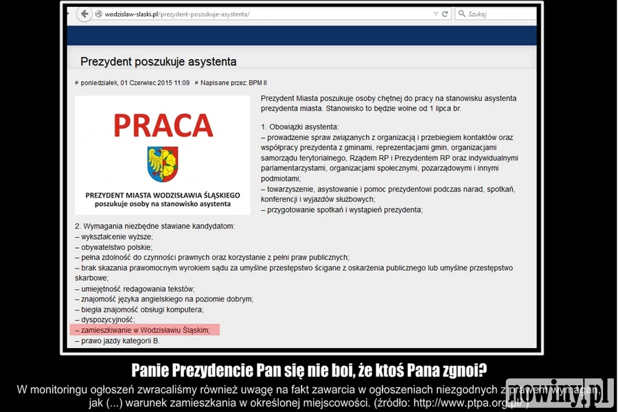 Wodzisławskie piekiełko, czyli o sposobie rekrutacji do urzędu na nieurzędowe stanowiska
