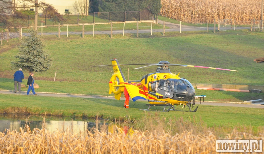 Wypadek na Rogowskiej w Wodzisławiu. Lądował śmigłowiec
