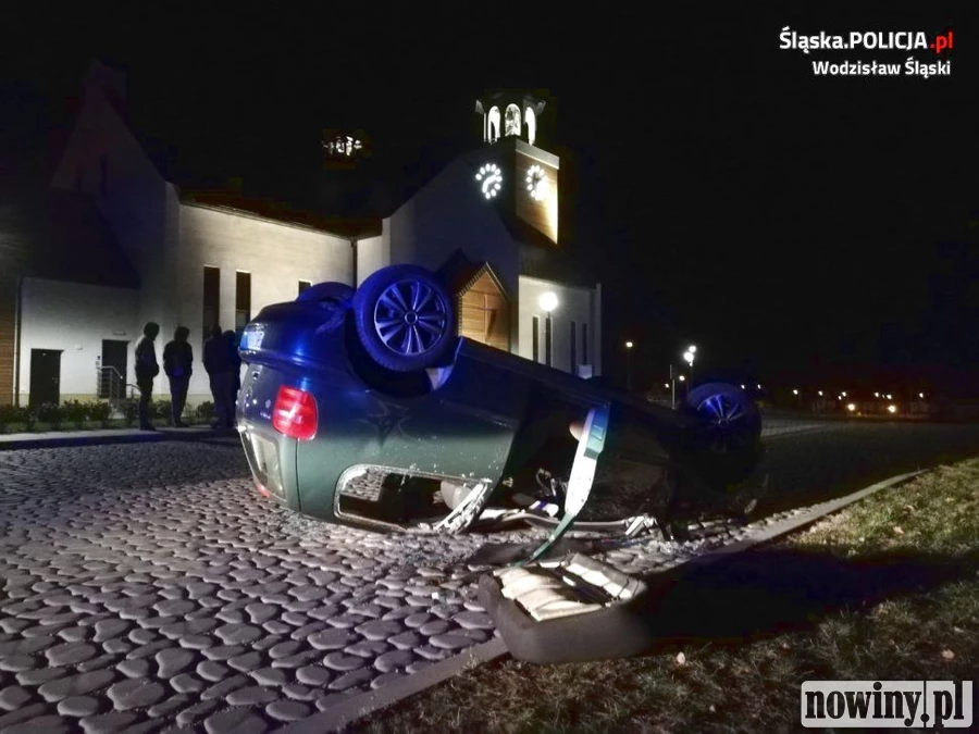 Chciał popisać się przed kolegami na parkingu przy kościele. Oto efekt