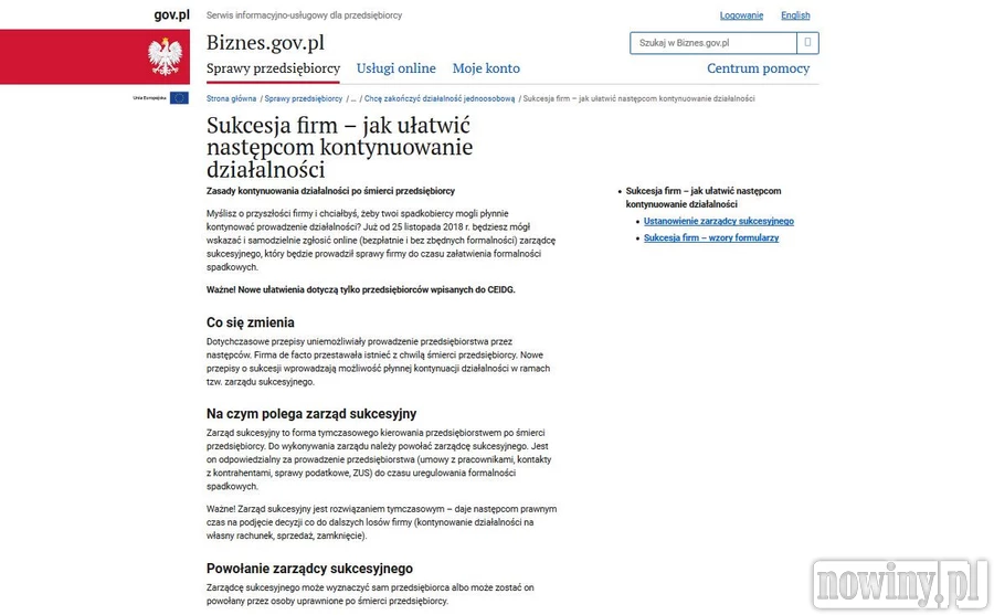 Powołanie zarządcy sukcesyjnego – zgłoś zarządcę online