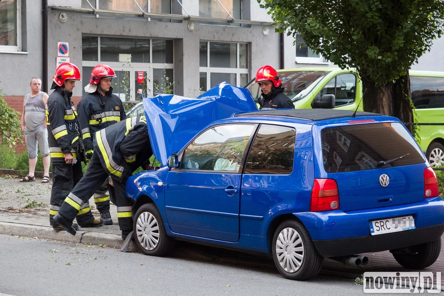 Na Staszica volkswagen wylądował na drzewie