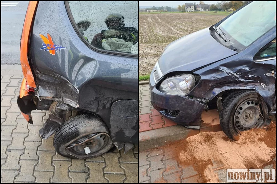 Zderzenie opla z fiatem w Krzyżanowicach