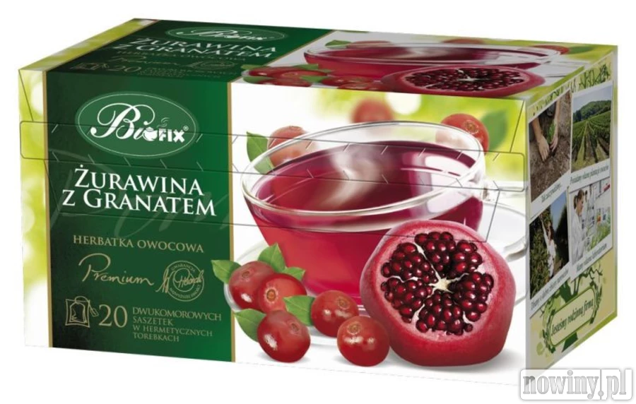 Herbata BiFix Premium Żurawina i Granat - zapewnia sprawny umysł i ciało!