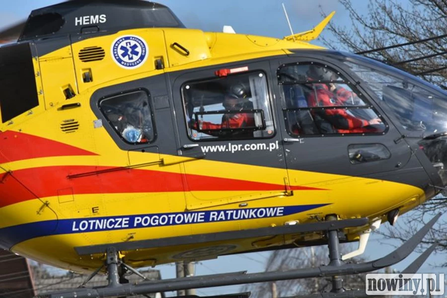 Wypadek na trasie Kietrz - Pietrowice Wielkie. Lądował śmigłowiec LPR