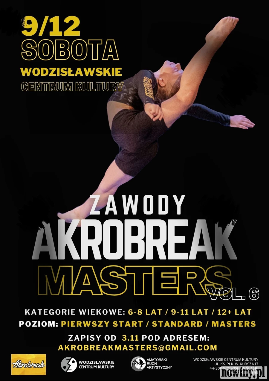 6. edycja zawodów Akrobreak Masters w grudniu w WCK