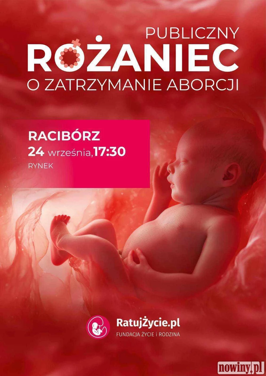 Na Rynku w Raciborzu odmówią publiczny Różaniec o zatrzymanie aborcji