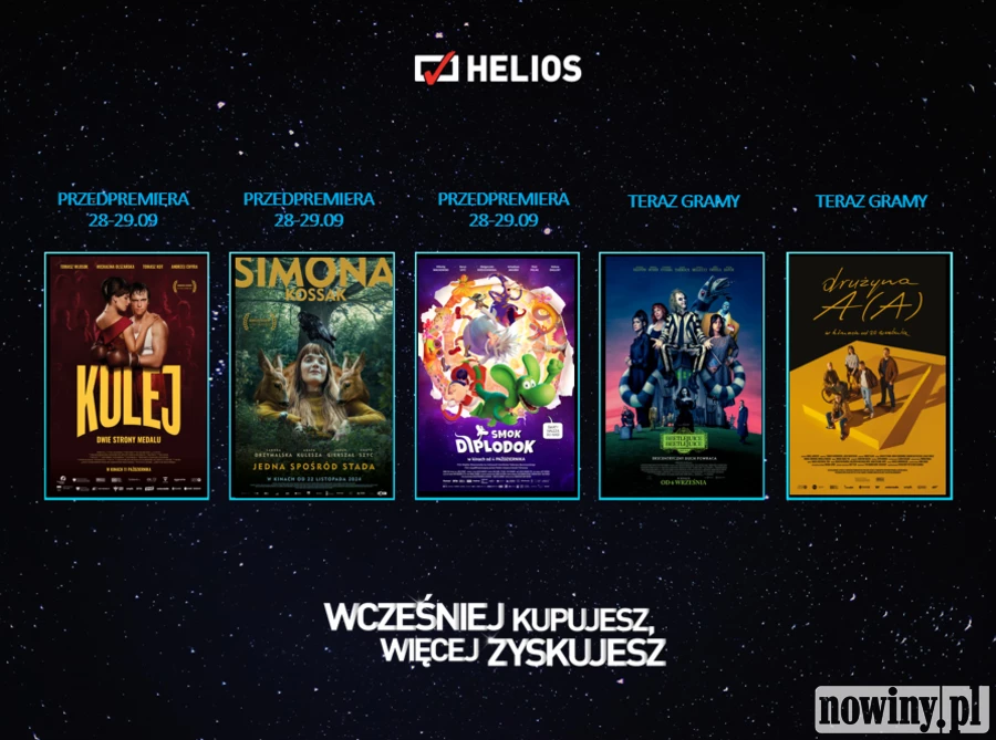 Helios prezentuje moc jesiennych nowości i zaprasza na Święto Kina!