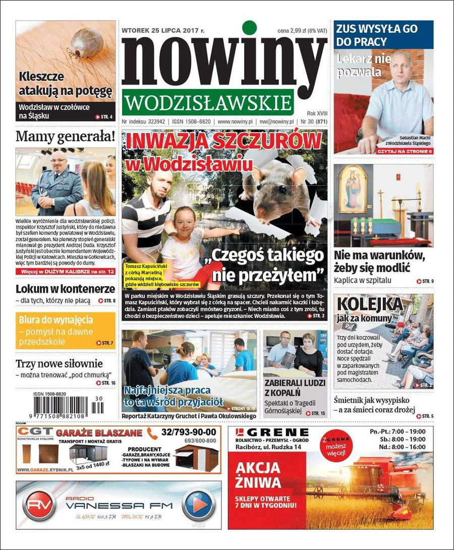 Nowiny Wodzisławskie o niespodziewanym ataku szczurów