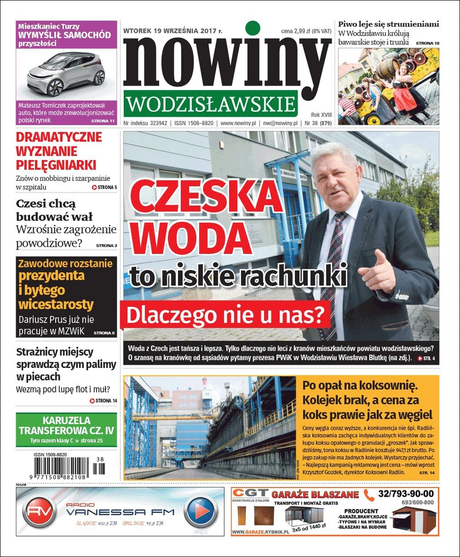 Nowiny Wodzisławskie o tym, czy są szanse na tańszą wodę z Czech