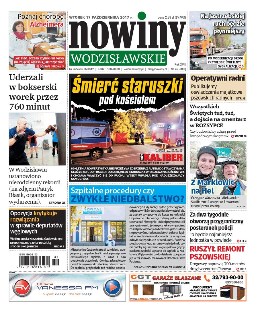 Odcięte palce trafiły do kosza, a potem na stół operacyjny. Nowiny Wodzisławskie o szpitalu