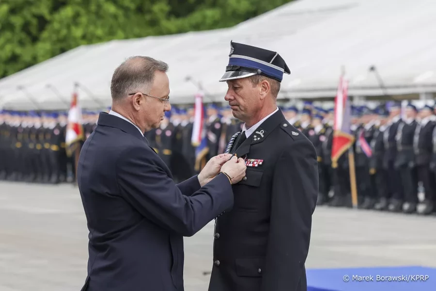 Strażak z Siedlisk uhonorowany przez prezydenta Andrzeja Dudę